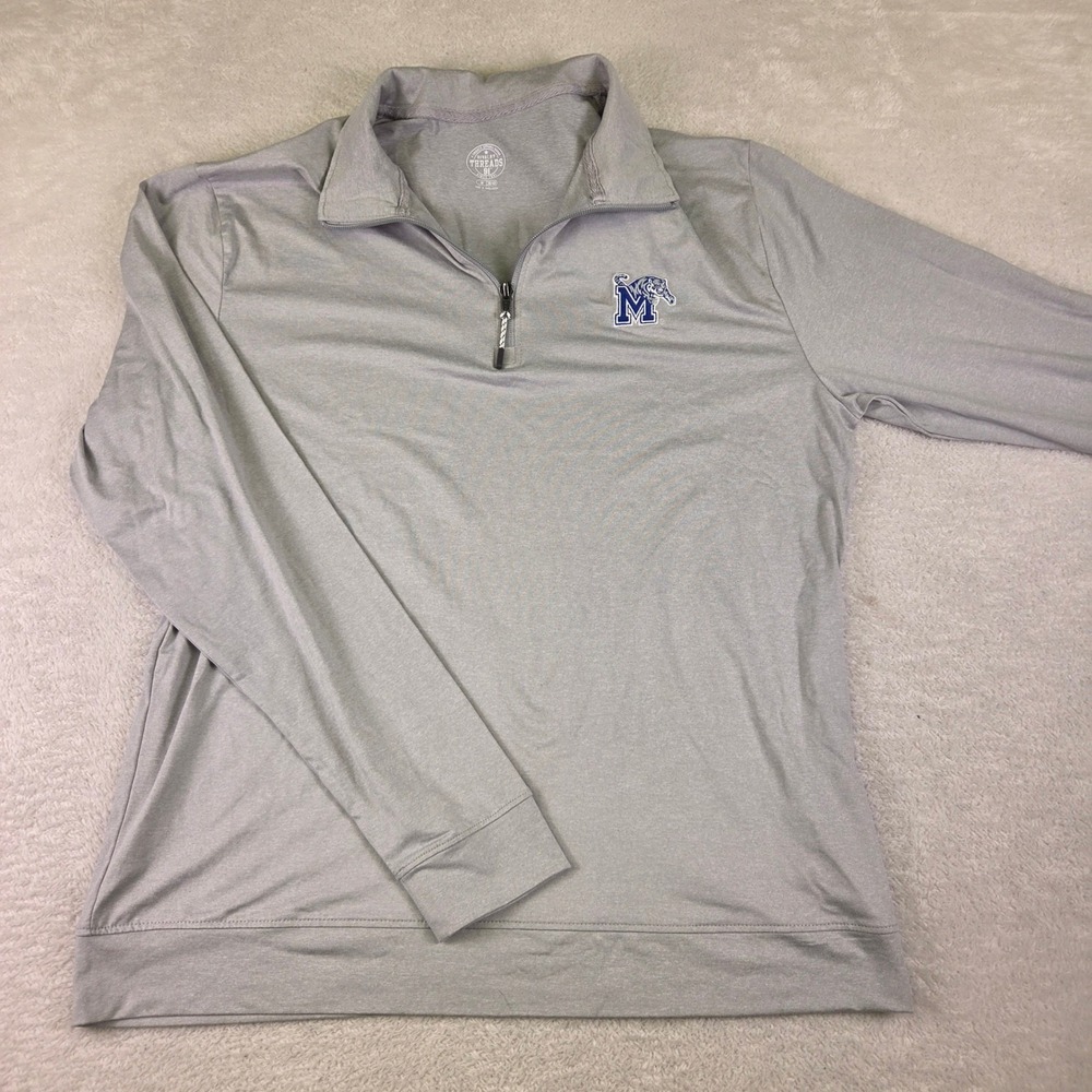 Rivalry Threads Memphis Tigers Mens Medium Grey Quarter Zip Pullover TAM5G9ITAR